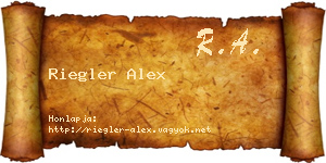 Riegler Alex névjegykártya